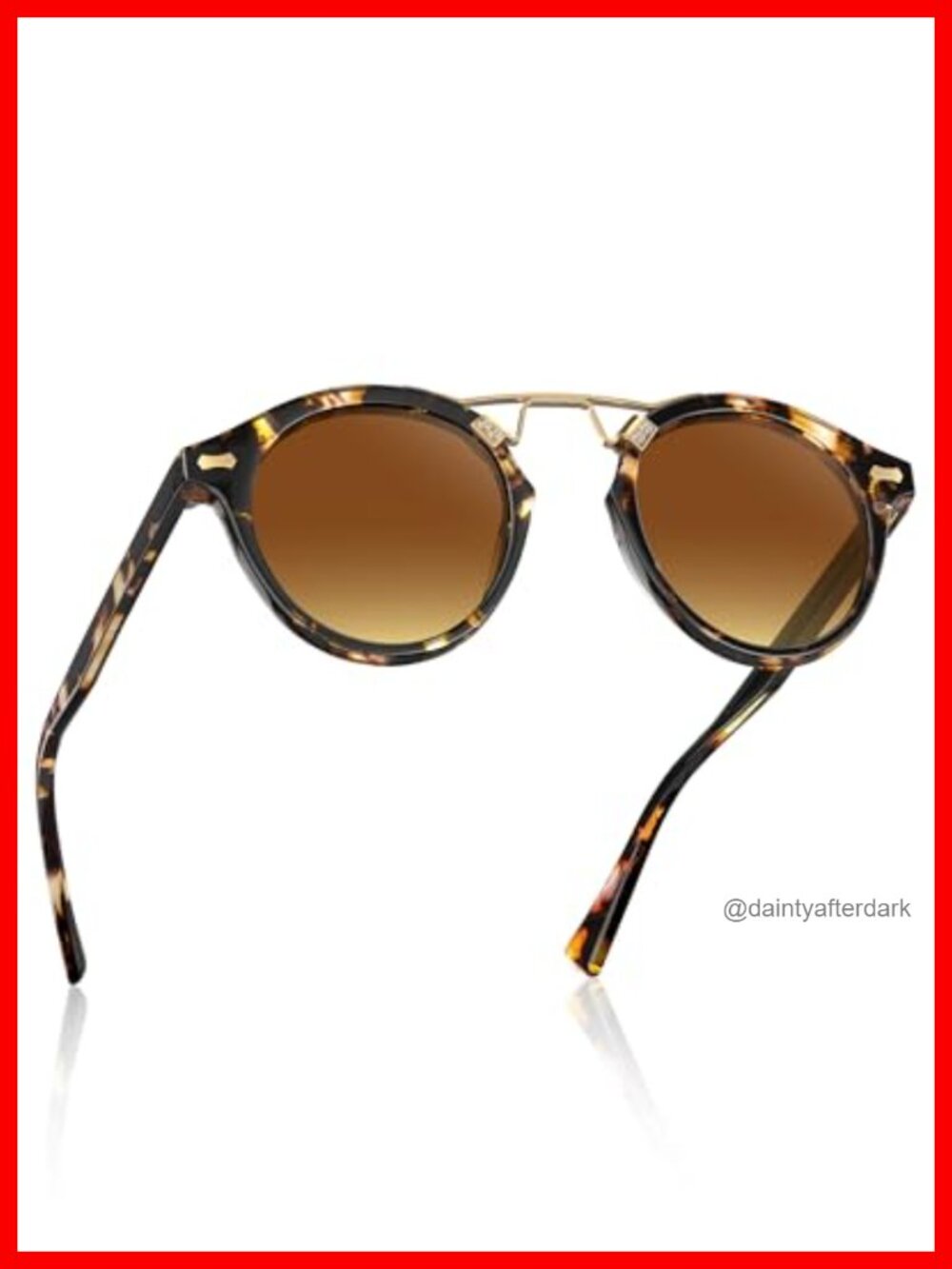 Round Polarized Sunglasses TR90 Stainless Steel Double Bridge UV400